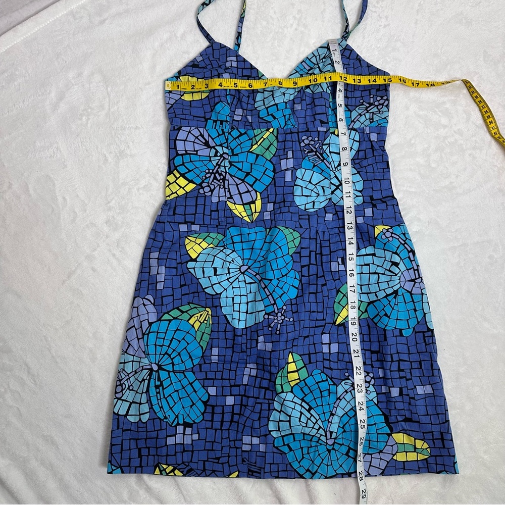 Floral Mosaic Blue Dress Size 6 - Picture 7 of 9